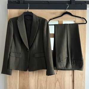 Olive Green Blazer and Pants Set